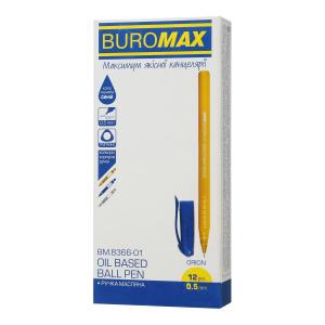 Ручка масляна ORION 0.5 мм синя BUROMAX BM.8366-01