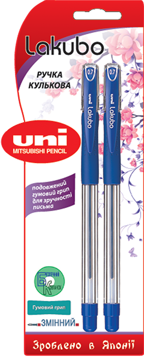 Ручка шариковая uni LAKUBO fine 0.7 мм черная SG-100. 07 Black Uni - Фото 2