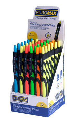 Ручка шариковая автоматическая Live Touch 0,7мм Buromax BM.8270 синяя