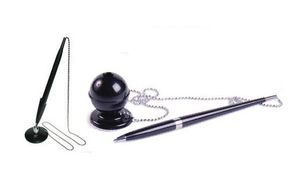 Ручка шариковая на подставке Economix Desk Pen с металлической цепочкой синяя E10128