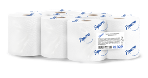 Полотенца бумажные PAPERO RL029 100м 800л 2 слоя на гильзе белые целлюлозные