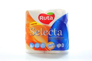 Рушники паперові RUTA Selecta rt.44516 3 шари 2 шт білі на гільзі целюлоза