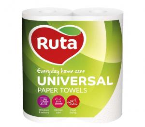 Рушники паперові RUTA Universal rt.40730 2 шари 2 шт білі на гільзі целюлоза