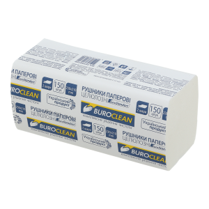 Рушники целюлозні V-подібні 150 шт BUROCLEAN EuroStandart 10100109