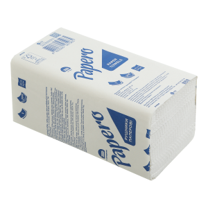 Полотенца бумажные PAPERO RV039 V-образные 21х22 см 1 слой 200 листов белые целлюлозные
