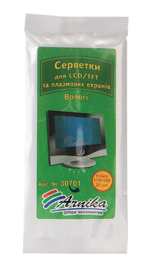 Серветки для LCD/TFT і плазмових екранов в пакеті 20 шт. Arnika 30701 - Фото 2