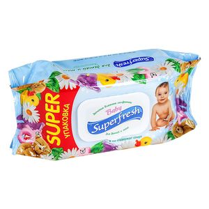 Салфетки влажные для детей и мам Super FRESH 120шт с клапаном 0126985