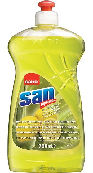 Sano San средство для мытья посуды Алоэ Вера и лимон 750мл 0149350