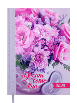 Щоденник датований 2020 ROMANTIC, A5, 336 стор, BUROMAX BM.2170 - колір: рожевий