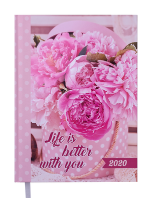 Ежедневник датированный 2020 ROMANTIC, A5, 336 стр., BUROMAX BM.2170 - цвет: розовый