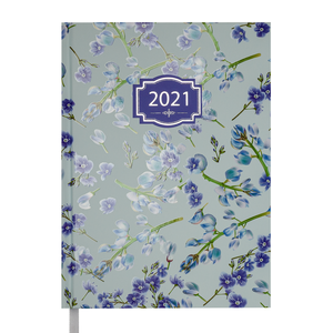Ежедневник датированные 2021 BLOSSOM, A5, BUROMAX BM.2136 - цвет: голубой