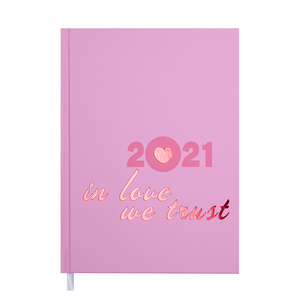Ежедневник датированный 2021 CRAYON, A5, BUROMAX BM.2107 - цвет: розовый
