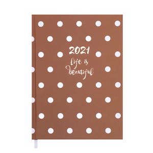 Ежедневник датированный 2021 ELEGANT, A5, BUROMAX BM.2177 - цвет блока: белый