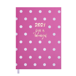 Щоденник датований 2021 ELEGANT, A5, BUROMAX BM.2177 - колір: білий
