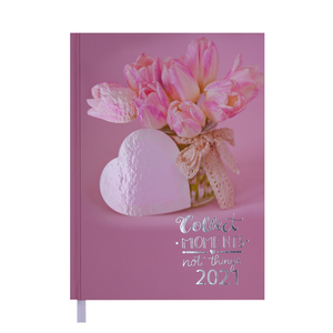 Щоденник датований 2021 ROMANTIC, A5, BUROMAX BM.2170 - колір: фіолетовий