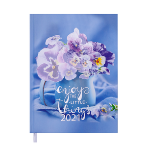 Ежедневник датированный 2021 ROMANTIC, A5, BUROMAX BM.2170 - цвет: голубой