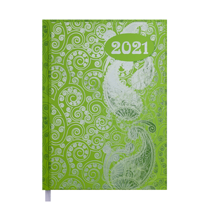 Щоденник датований 2021 VINTAGE, A5, BUROMAX BM.2174 - колір: салатовий