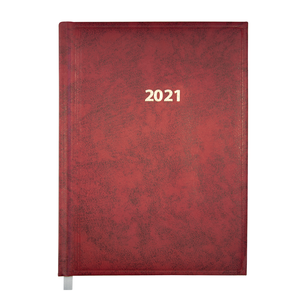 Щоденник датований 2021 BASE (Miradur), L2U, A5, червоний, бумвініл/поролон BUROMAX BM.2108-05 - тиснення: сліпе, фольгування