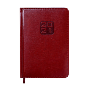Ежедневник датированный 2021 BRAVO (Soft), L2U, A5, BUROMAX BM.2112 - цвет: бордовый