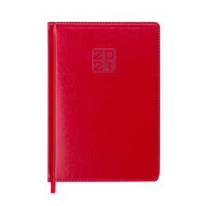 Ежедневник датированный 2021 BRAVO (Soft), L2U, A5, BUROMAX BM.2112 - цвет: красный