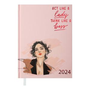 Щоденник датований 2024 WOMEN А5 світло-рожевий BUROMAX BM.2181-43