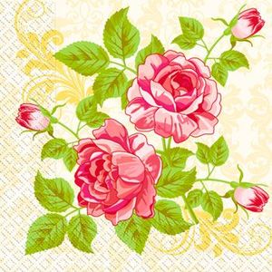 Серветки Цвітіння троянди, 33х33 см, 20 шт, Марго, 0126376