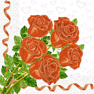 Серветки Троянди букет, 33х33 см, 20 шт, Марго, 0126369