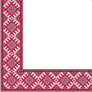 Серветки Укр. Орнамент вишиванка червона, 33х33 см, 50 шт, Марго, 0126385