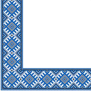 Салфетки Укр. Орнамент вышиванка синяя, 33х33 см, 50 шт, Марго, 0126386