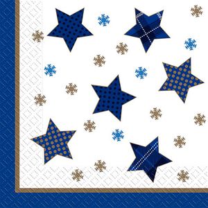 Салфетки с рисунком 33х33, (Синие звезды) Марго 0126821