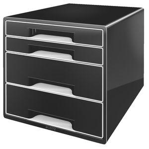Шкафчик Black 4 ящика черный/белые индивидуальные Leitz 52520095