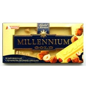 Шоколад белый Millennium Gold с цельным орехом и клюквой 100г 1057584
