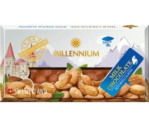 Шоколад мол Millennium Discover Europe цельный миндаль 100г 10726639