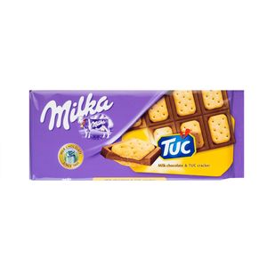 Шоколад молочный Milka с соленым крекером Tuc 87г 10623237