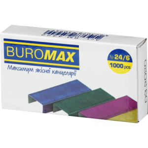 Скоби Buromax №24/6 кольорові BM.4422