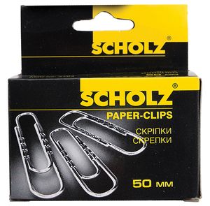 Набор скрепок Scholz закругленные рельефные прямые с волной 50 мм 10х100 шт 4703