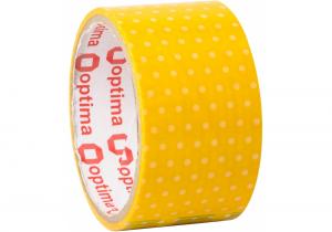 Стрічка клейка пакувальна 48мм*20 м Dots Optima O45361 жовтий