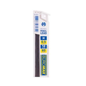 Стрижні для механічних олівців, H, 0.5 мм, 12 шт. BUROMAX BM.8662