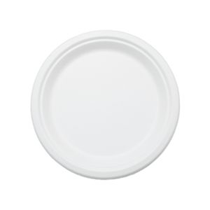 Тарелка круглая одноразовая белая из сахарного тростника d=17 см, 125 шт/уп 0111410