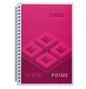 Зошит на пружині PRIME А5 96 аркушів, клітинка, в картонній обкладинці Buromax BM.24551101