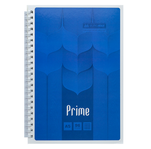 Зошит на пружині PRIME А5 96 аркушів, клітинка, в картонній обкладинці Buromax BM.24551101