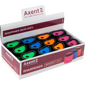 Пластиковая точилка с контейнером, Neon soft AXENT 1158-А - Фото 1