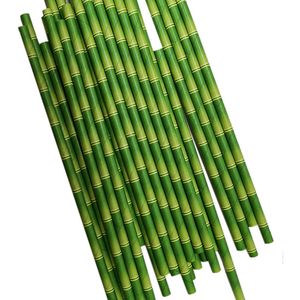 Паперові Трубочки бамбук 19.5 см 25шт прямі 0131022