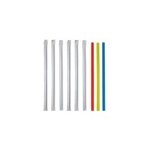 Трубочки (в индивидуальной бумажной упаковке) разноцветные с изгибом 21 см 200 штук в упаковке 0131143