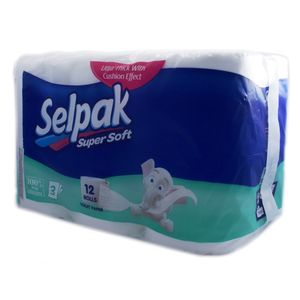 Туалетная бумага макси белая, 3 слоя, 12 шт, SELPAK, 0130650