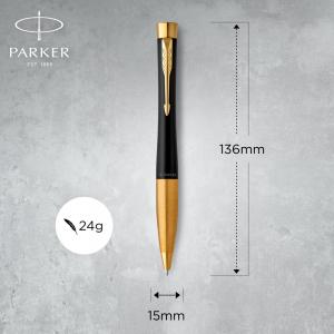 Ручка шариковая Parker URBAN 17 Muted Black GT BP 30 035 - Фото 2