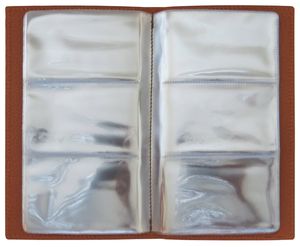 Візитниця настільна 11.5 х 19 см 3 візитки на 1 стор. вшиті файли натуральна шкіра Леонардо Foliant EG272 - Фото 1