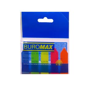 Закладки пластиковые с клейким слоем 5 цветов NEON 45x12 мм Buromax BM.2308-98