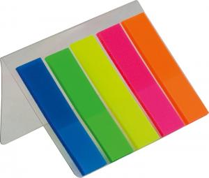 Закладки пластиковые с клейким слоем 5 цветов NEON 45x12 мм Buromax BM.2302-98