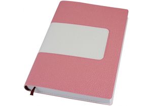 Записна книжка Armonia А5, білий нелинов. блок м'яка рожева з білою вставкою Optima O20817-09